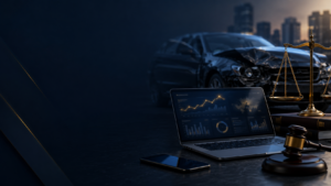Marketing for personal injury lawyers dashboard showing accident lead tracking, SEO, PPC, intake, and qualified case growth