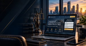 Law firm landing page design showing legal traffic, conversion tracking, intake forms, phone calls, and qualified lead generation
